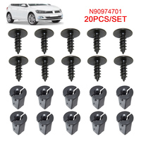 20Pcs For VW Golf Audi Seat Skoda Grille Bumper Skirt Torx Screw Bolt N90974701 Car Wheel Arch Lining Splashguard Clip 5 x 16 mm