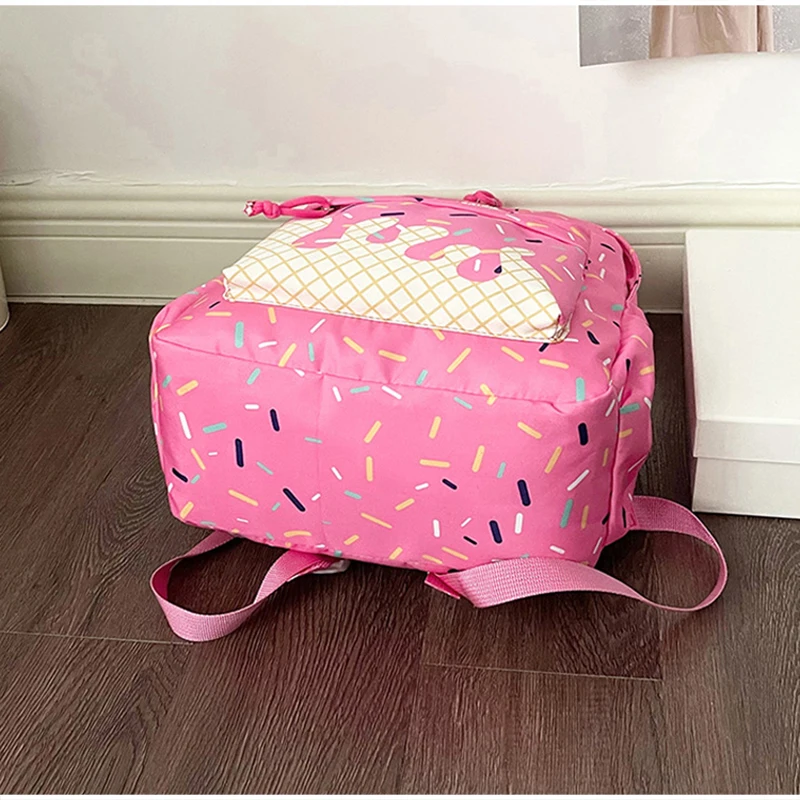 Schülerrucksack, Ice Cream Korean Teenage Girls Sweet Cute Schultasche, leichte, geräumige College-Tasche, Tagesrucksack mit großem Fassungsvermögen – Detail 6