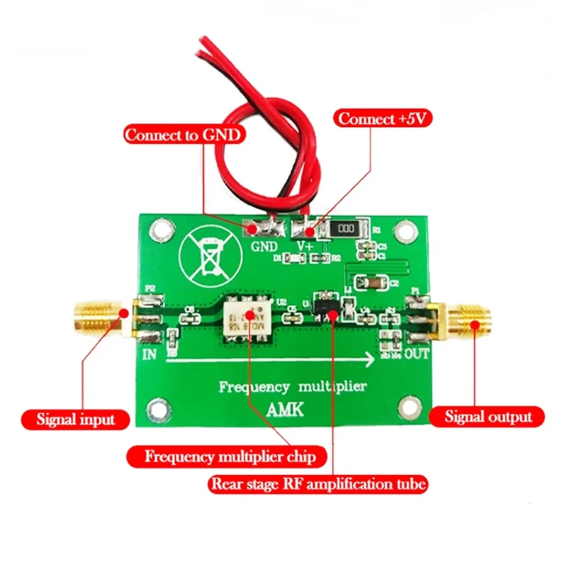 AA08-AMK-2-13 Pengganda Frekuensi Ganda 50Ω 20-1000Mhz Output Pasif Dirancang Dengan Perangkat MINI