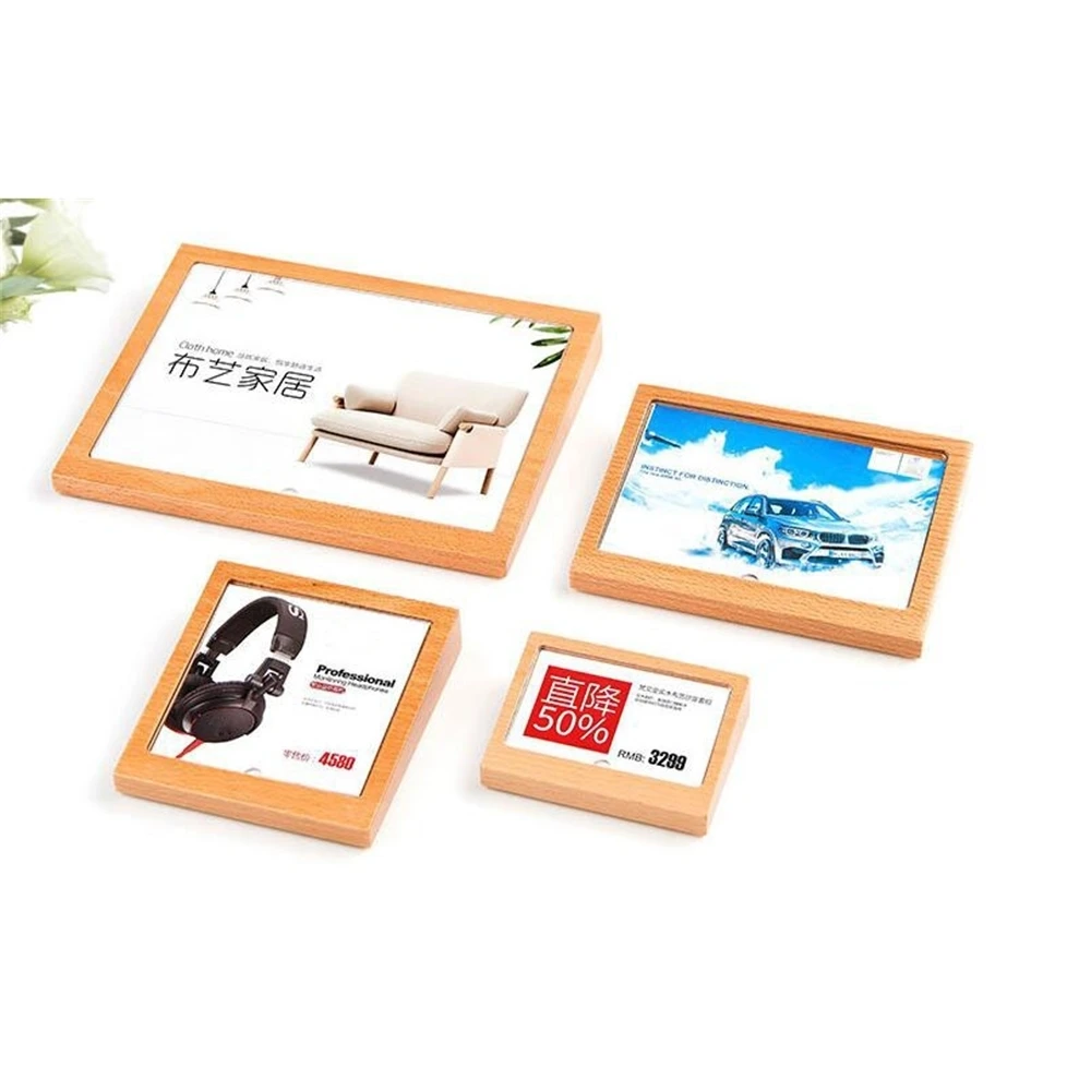 100*70mm Solid Wood Acrylic Advertising Poster Photo Display Frame Menu Card Sign Holder