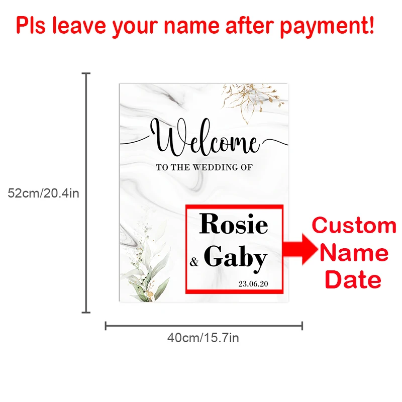 Custom Wedding Welcome Sign Custom Name Date Baby Shower Welcome Sign for Wedding Birthday Party Direction Signs Decorations