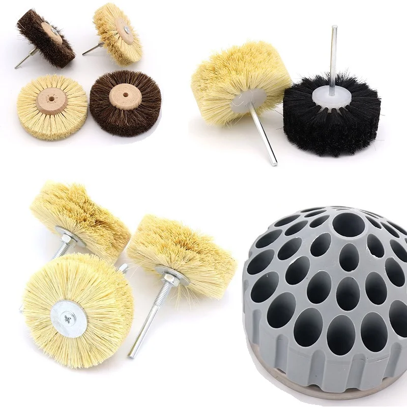 خيوط السيزال الكاشطة أو فرشاة شعر الحصان تلميع طحن عجلة تلميع النجارة للأثاث أدوات الحفر الدوارة #1