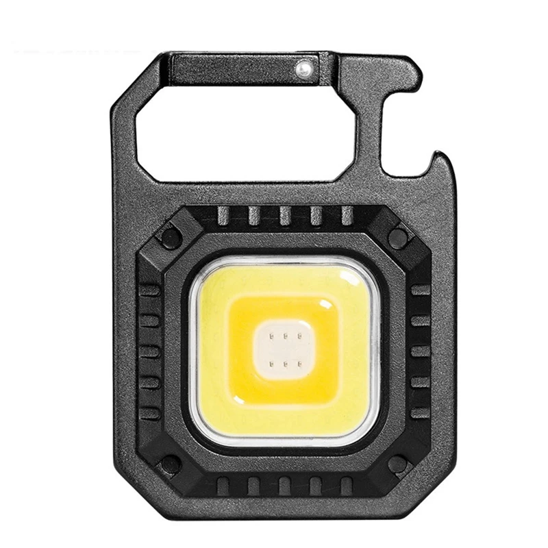 Mini LED Flashlight Work Light COB Pocket Flashlight Keychains USB Rechargeable Outdoor Camping Lamp With Corkscrew