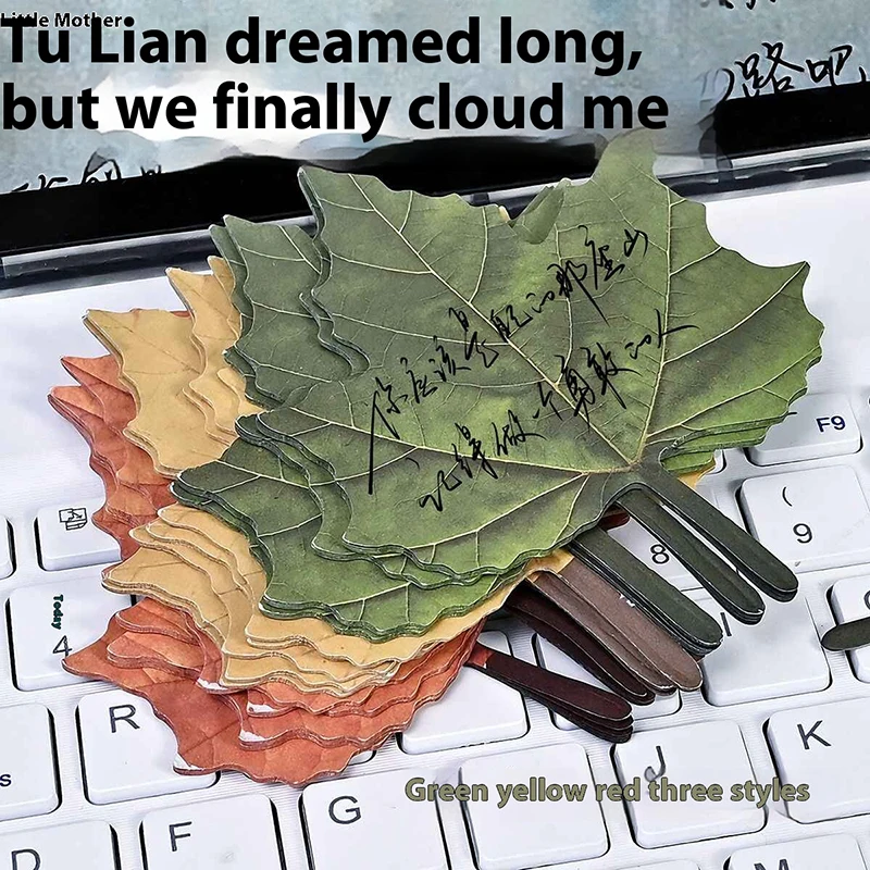

50 PCS New Paper Sticky Notes Cartoon Maple Leaves Tearable Note Paper School Office Supplies Memo Note Sticker School Stationer