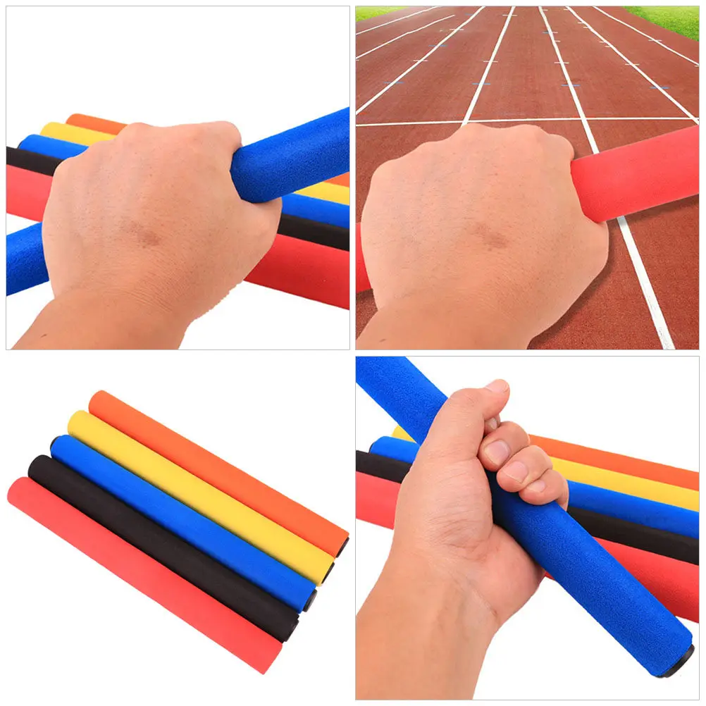 5Pcs Anti-Skid Sponge Relay Baton Supple Sticks Track Field Training Competition Outdoor Sports Race Tool Supply