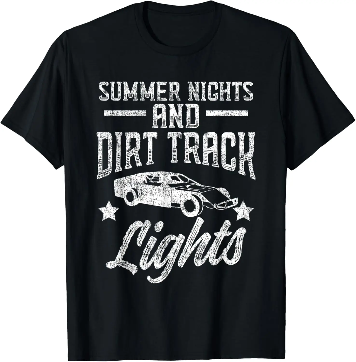 Retro Summer Nights & Dirt Track Lights Racing Weekend T-Shirt