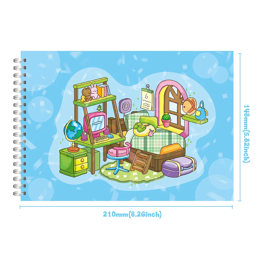 Adorable Bear Coloring Book Set for Kids: 50 Sheets with Stickers, Sparkling Glitter & Spiral Binding, Perfect Creative Gift view 6