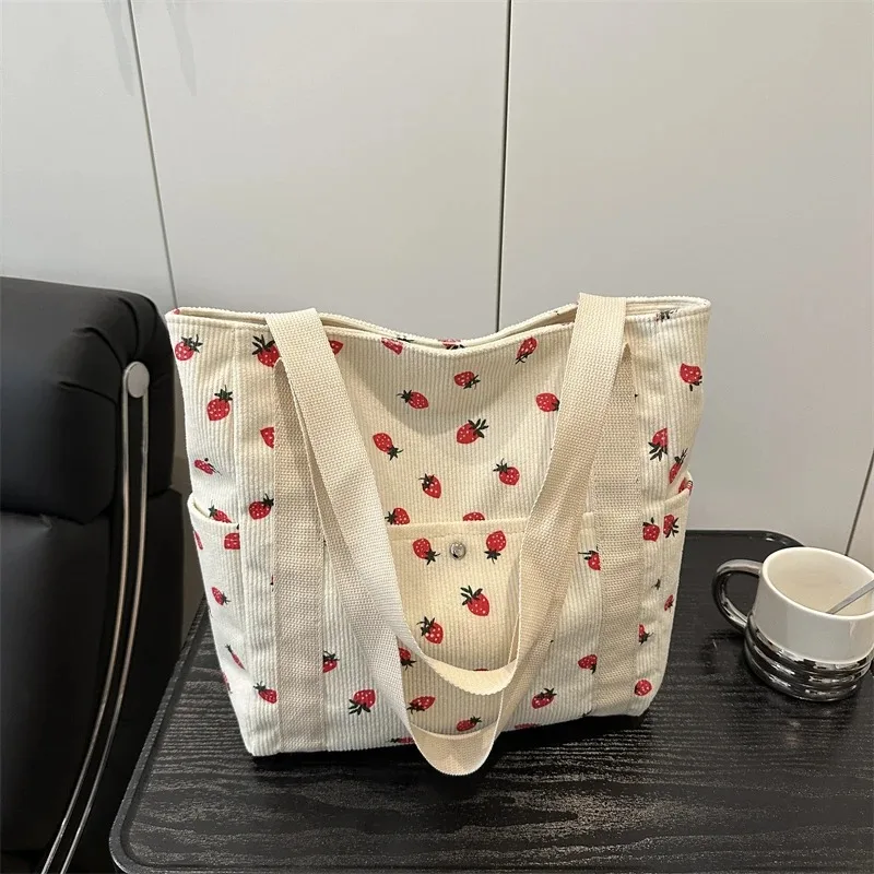 

Nylon Print Zipper Casual Shoulder Bags Strawberry Pattern Sweet Women's Bags on Sale 2025 New Versatile Casual Women's Handbag