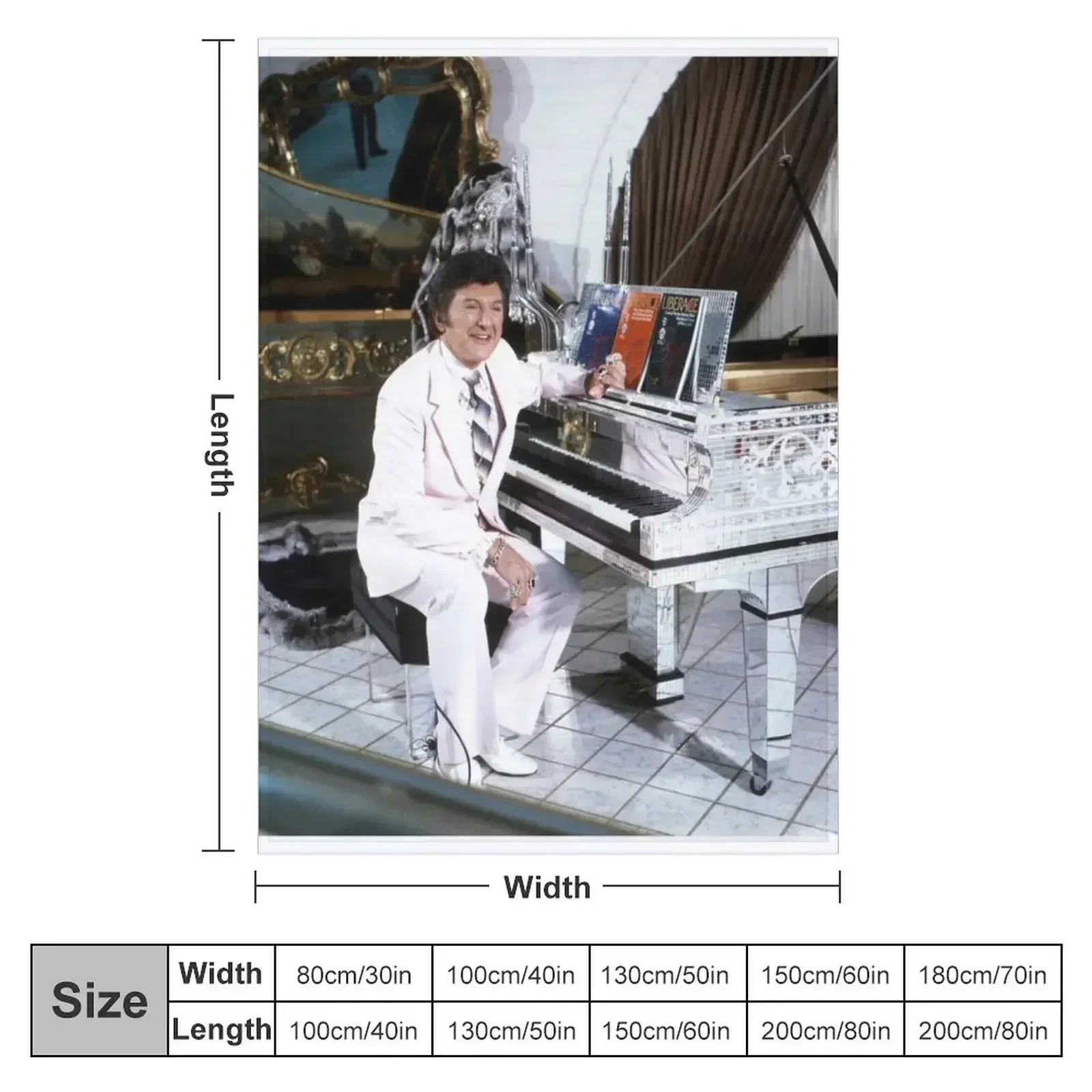 LIBERACE with piano Throw Blanket Decorative Beds Moving Furry Plaid cosplay anime Camping Blankets