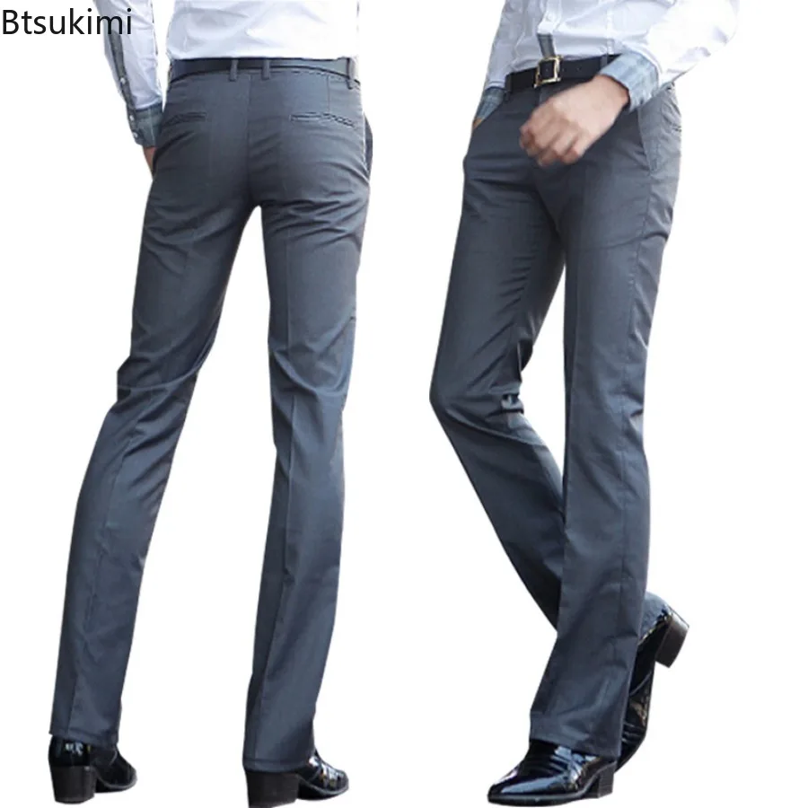 New Men Solid Suit Pants Mens Thin Dress Pants Straight Business Office Trousers Man Formal Pants Classic Male Pantalon Hombre