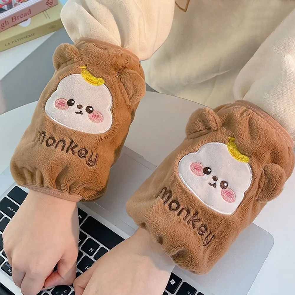 New Plush Down Jacket Sleeves Anti-pollution Cartoon Pattern Cuff Protective Cover Cute Bunny Cleaning Sleeves