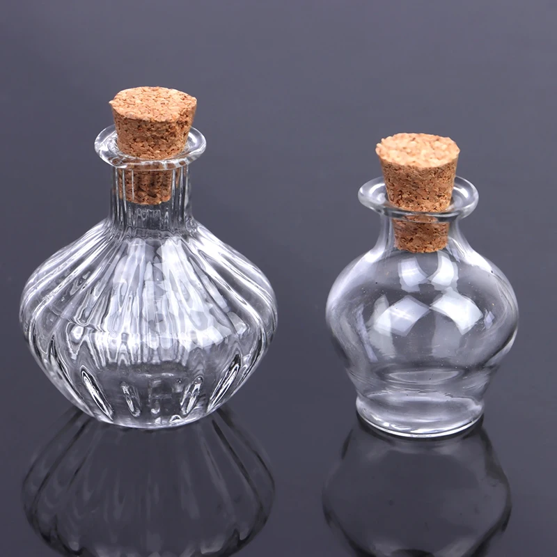 1:12 Dollhouse Miniature Storage Tank Glass Bottle With Cork Cover Mini Tiny Jar Flower Vases Model Toys Doll House Decor Access