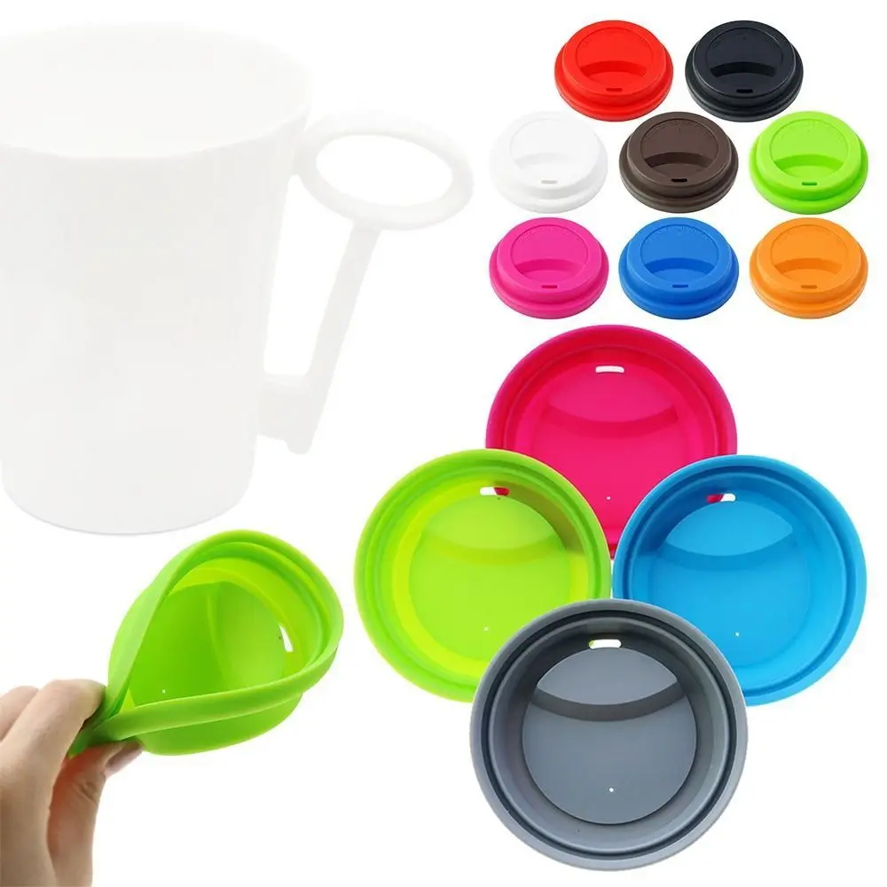2pcs 9.5cm Silicone Heat Temperature Preserve Dust Free Sealing Lid Mug Cover Cup Accessories Cup Caps