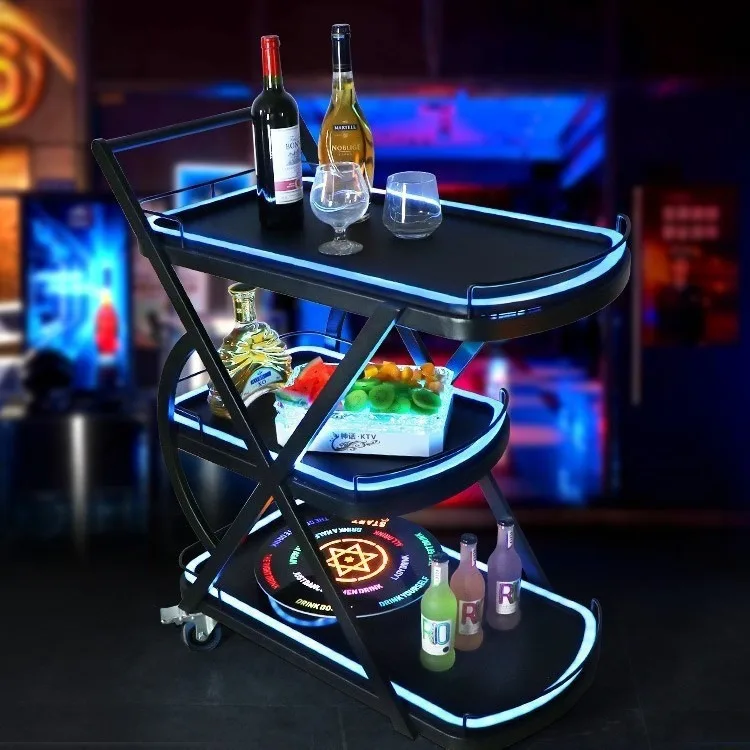 

Bar Nightclub KTV Luminous LED Birthday Cake Cart Wine Cart Trolley Wine Haidilao Food Delivery Cart