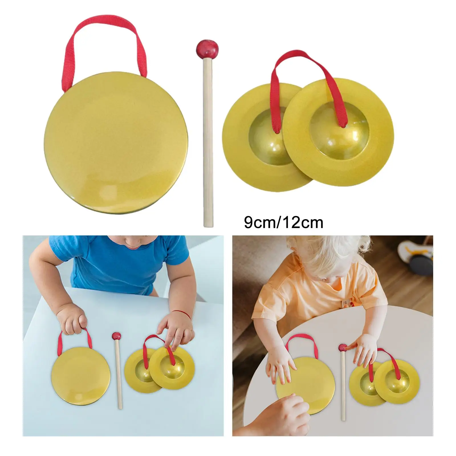 Mini cymbales à doigts pour enfants, gong de développement précoce, entraînement traditionnel chinois pour les vacances