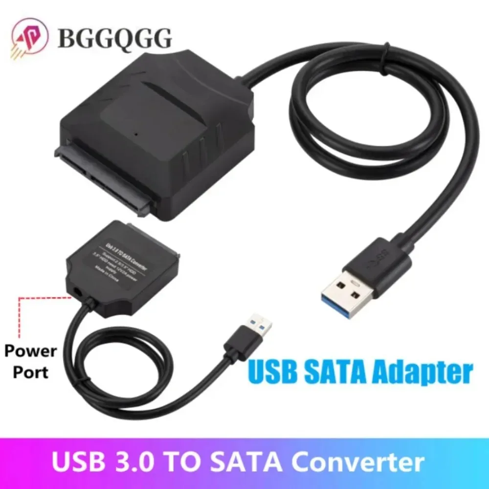 Sata ke USB 3.0 kabel adaptor USB ke SATA 3 kabel mendukung 22 Pin 2.5 3.5 inci konektor komputer Hard Disk SSD HDD eksternal