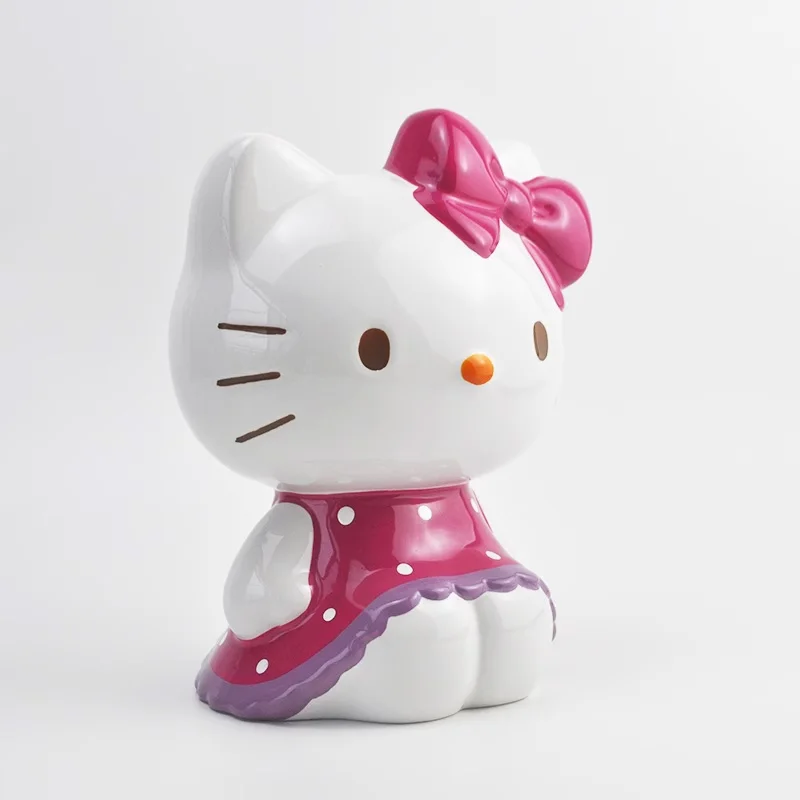 Kawaii Hello Kitty akcja figurka zabawka kot kreskówkowy świnka skarbonka ceramiczna Anime kotek słodkie ozdoby na biurko prezenty urodzinowe dla dzieci