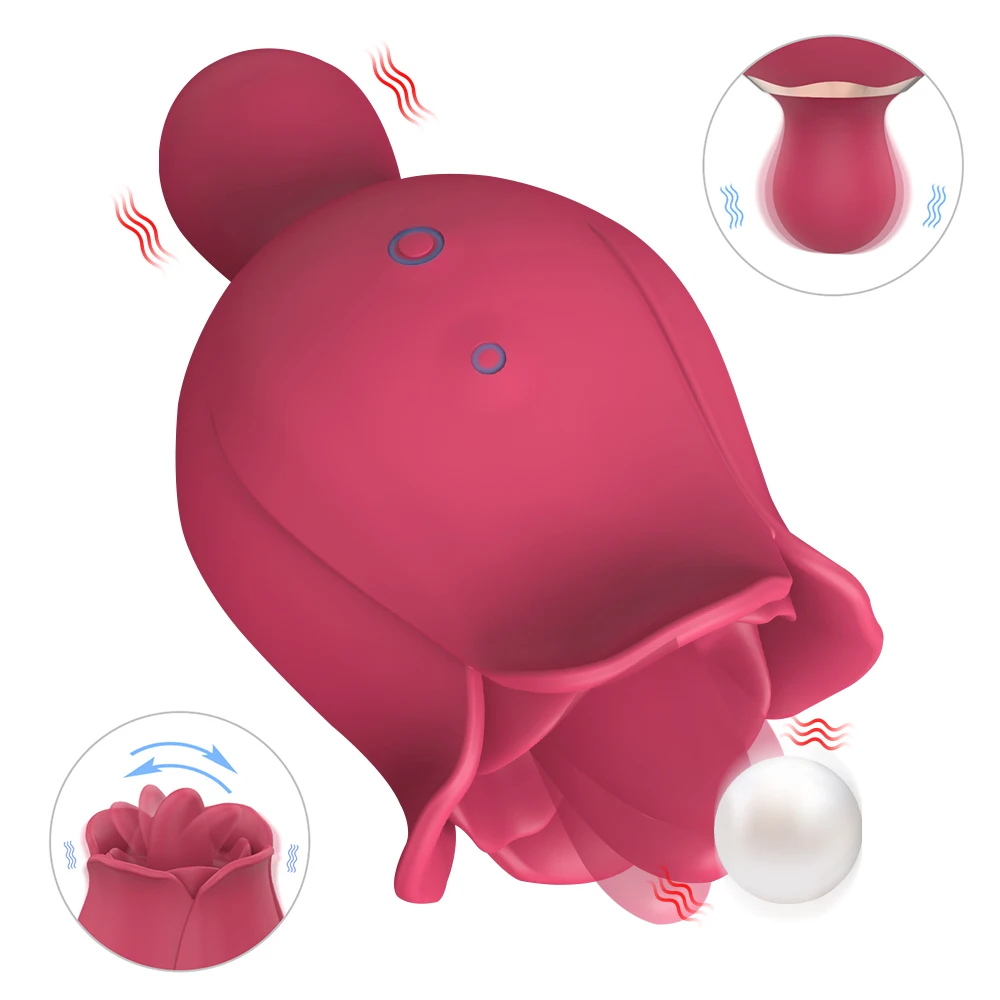 هزاز وردي قوي للنساء البظر المهبل الحلمة البظر كس لعق محفز دسار الهزاز الكبار الجنس لعب للإناث