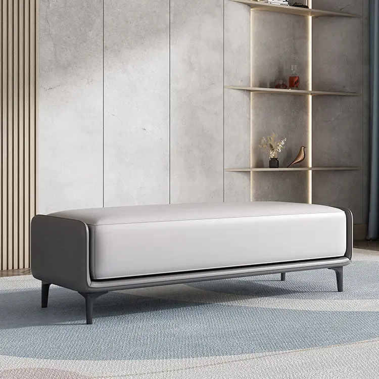 

Elegant Italian Leather Stools - Luxurious Bed End Bench & Entryway Footrest for Home & Stores