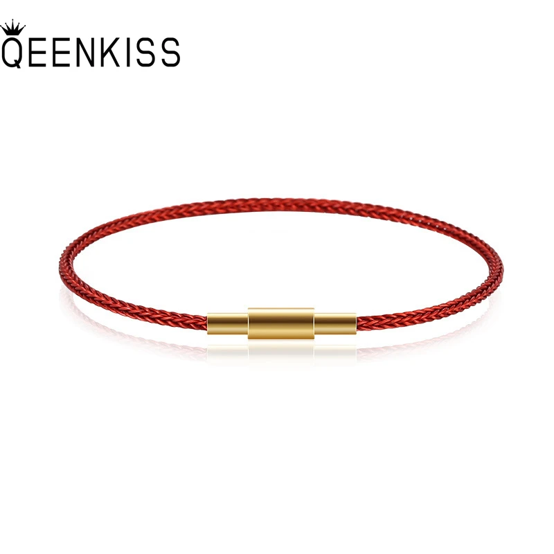 

QEENKISS Wire Stainless Steel Bracelet Bangle 1.5/2mm DIY Making For Girl Children Jewelry Accessories Bulk Wholesale Gift AC520