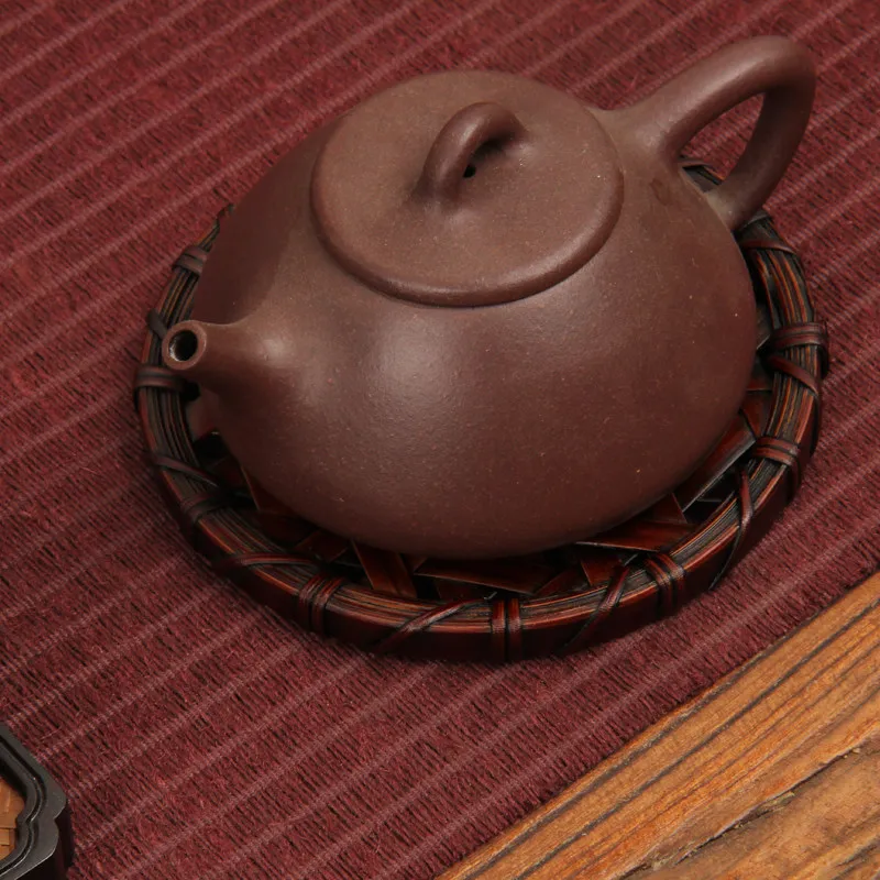 Bamboo weaving pot mat, coaster, thermal insulation mat, pot mat, retro handmade bamboo and wood rattan, pot bearing