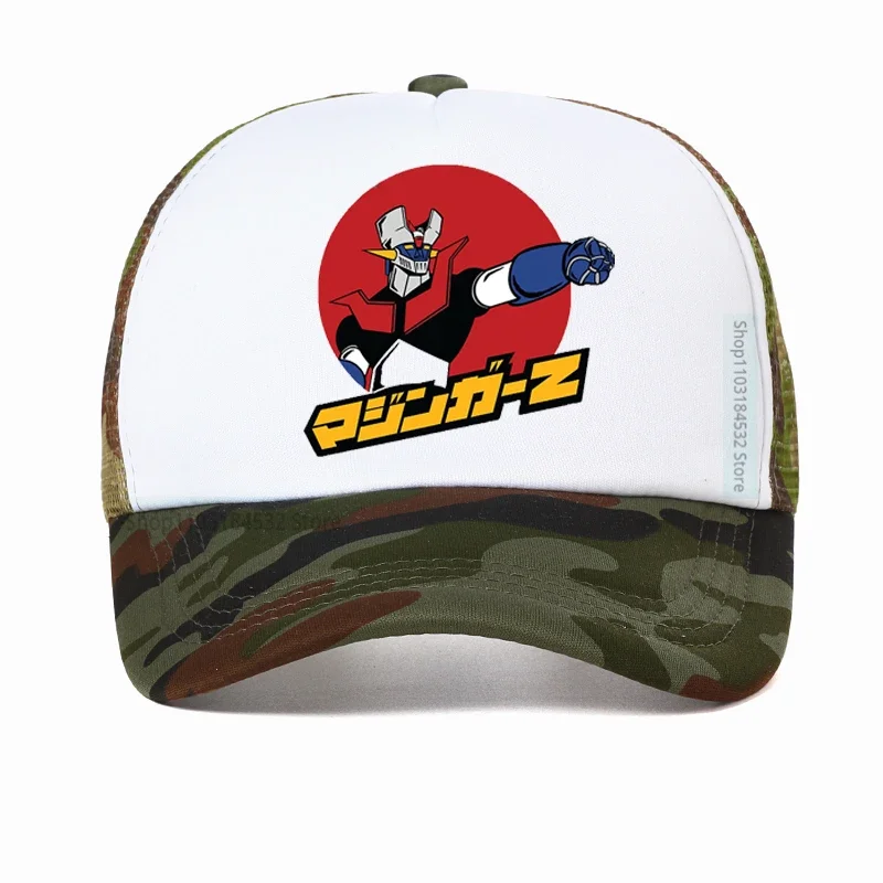 Mazinger Z Baseball Cap fashion men UFO Robot Goldrake Peaked Caps Pure Color Dad Hats summer Visor Mesh Trucker hats