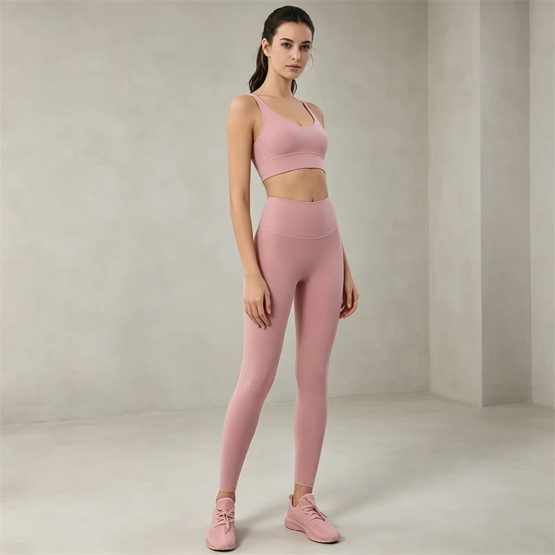 TRY TO BN Gym Sets Woman 2 Piece Sports Bra High Waisted Leggings Fitness Sportswear Women's Tracksuit Yoga Wear Workout Clothes