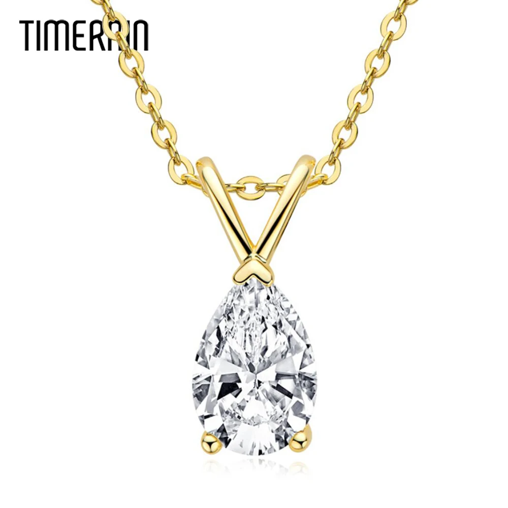 

1.5 CT Waterdrop Moissanite Necklaces for Woman Pear Cut Diamond Pendant 925 Silver Choker Chain Luxury Jewelry Valentine Gift