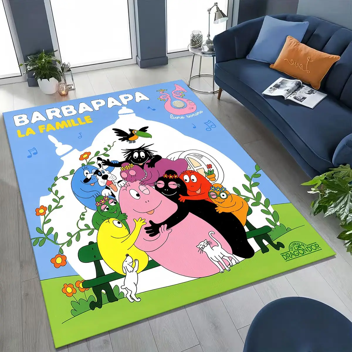 

Семейный ковер с рисунком Les Barbapapa Barbamama для спальни, гостиной, дивана, домашнего коврика, декор, большой детский нескользящий напольный коврик