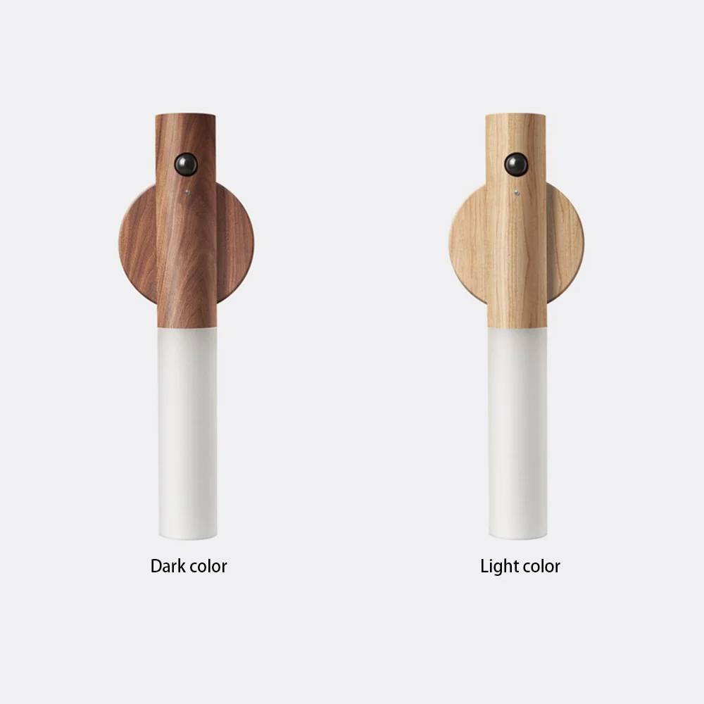 LED Wood USB Night Light Magnetic Wall Lamp Kitchen Cabinet Closet light Home Staircase Bedroom Table Move Lamp Bedside Lighting
