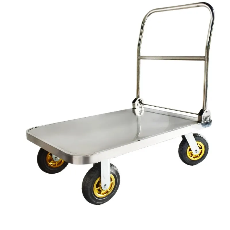 

Stainless steel flatbed truck handling truck silent folding trolley