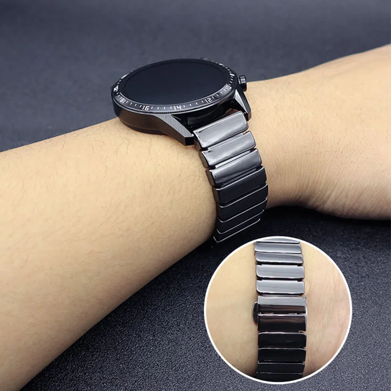 20mm 22mm Steel Ceramic Strap For Samsung Galaxy Watch4 5 6 40/42mm  44/46mm Pro Amazfit Watch Band Wristband Men women Bracelet