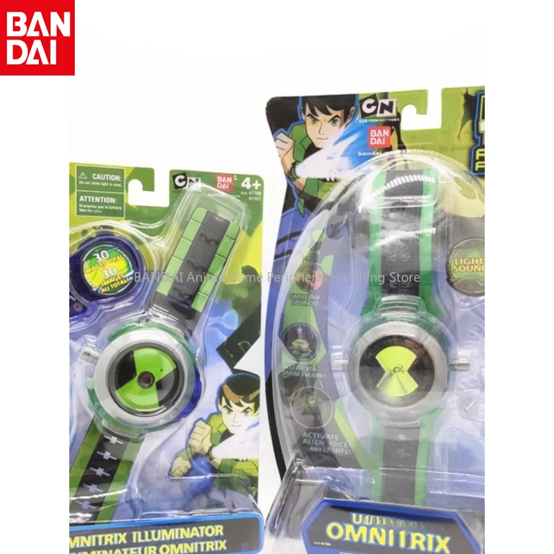 Bandai Genuine Ben10 Omnitrix Toy Children's Watch Cartoon 3D Projector Watch Anime Character PVC Toy Boy Children Birthday Gift