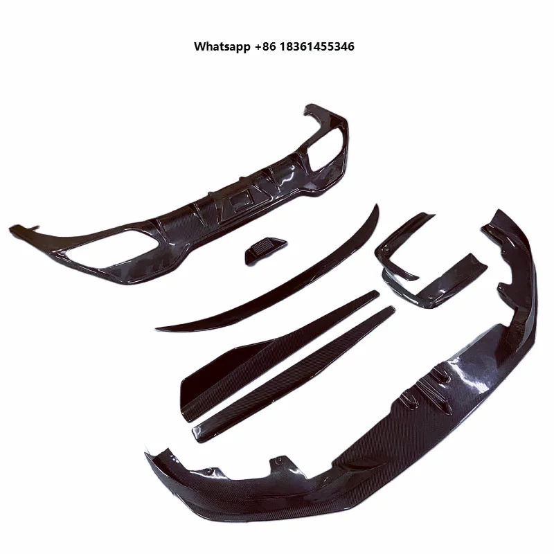 

for 8 Series G14 AC Style Carbon Fiber Front and Rear Bumper Separation Lip Rear Bumper Spoiler Side Skirt Body Kit
