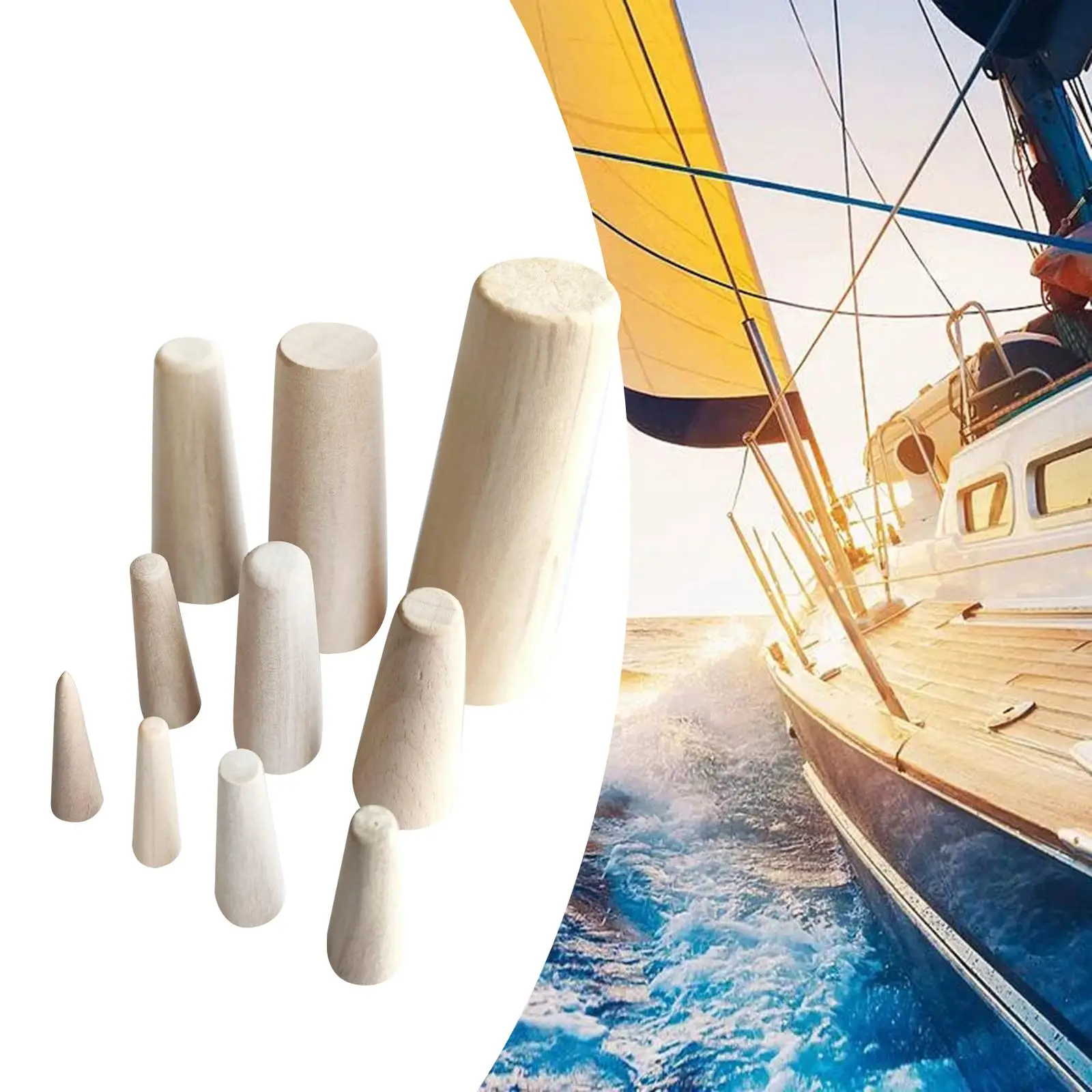 10Pcs Boat Emergency Wood Plugs Soft Conical Stopgap Plugs Up Hole Tapered Durable Boat thru Hull Plug for Ships Pipes Marine