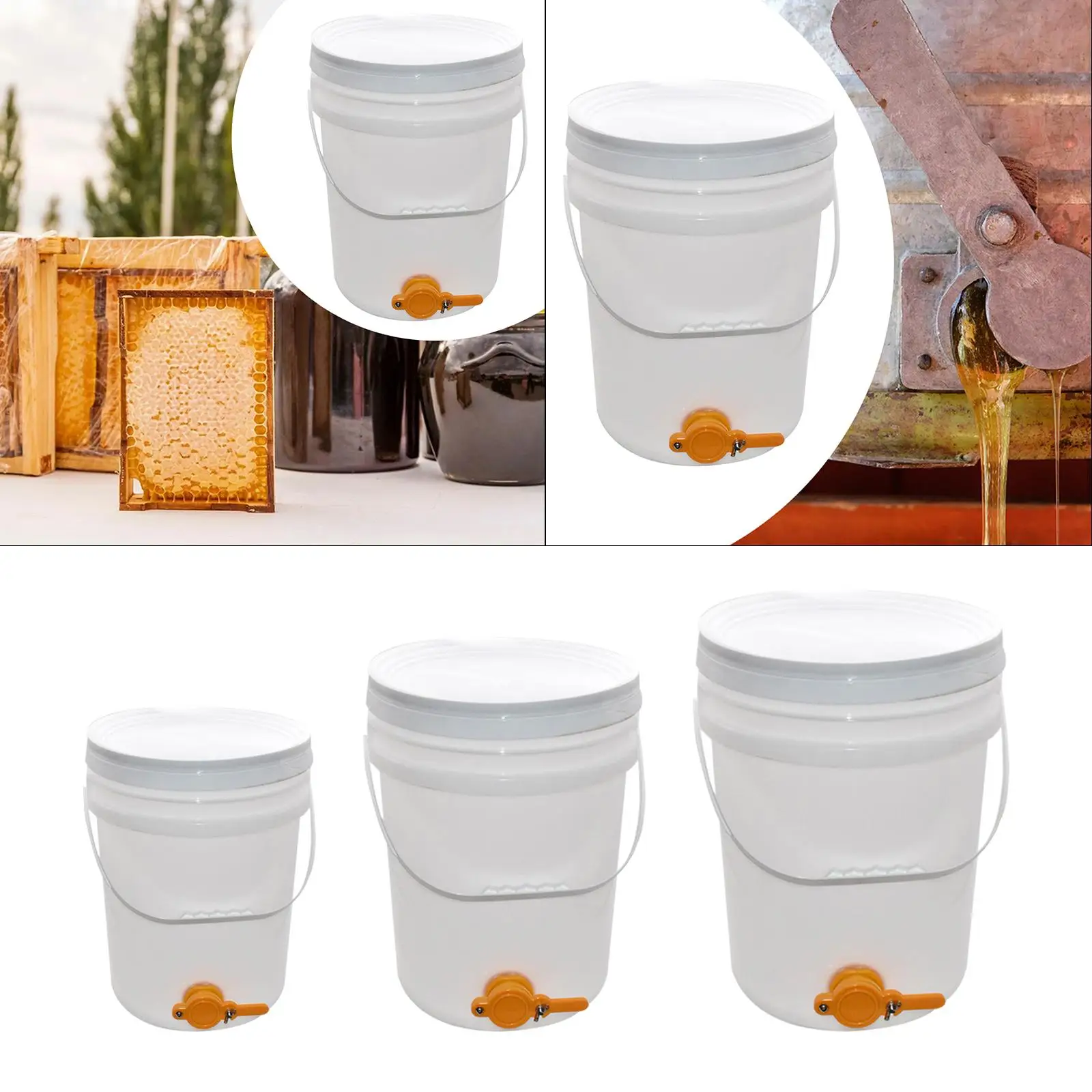 Honey Bucket Durable Thick Plastic Gate Design Beekeeping Tools for Efficient Honey Harvesting and Storage