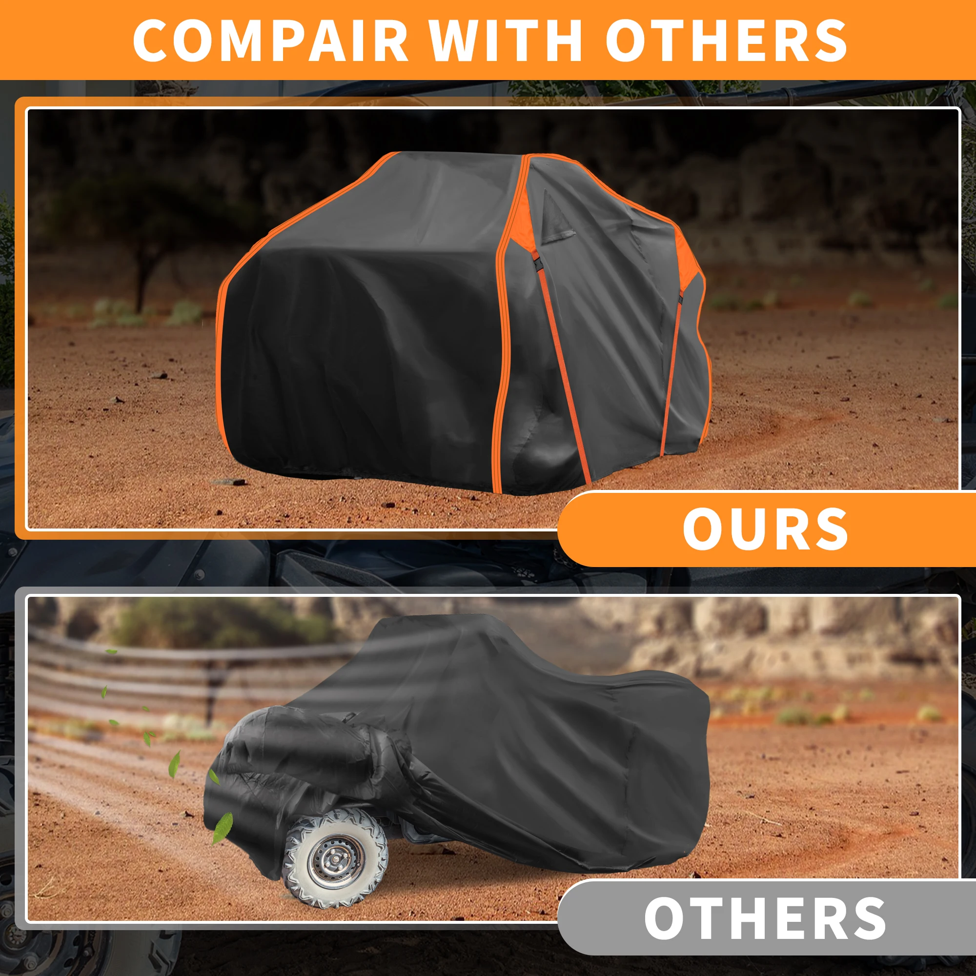 UXCELL ATV Cover for Polaris Sportsman 850/XP 1000/X MR Waterproof 4 Wheeler Quad Cover Outdoor Protection 210D-PU 224x127x131cm