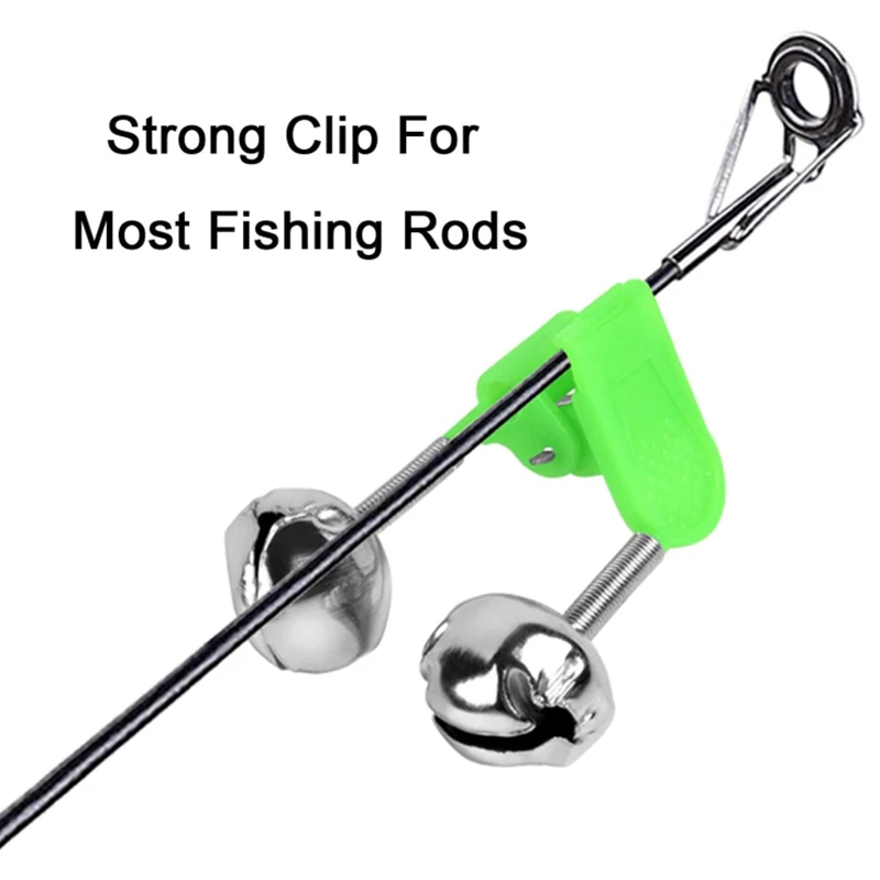 50-5PCS Double Bells Fishing Indicator Bait Alarm Loud Sound Alert Bell Clips Night Fishing Rod Bell Tackle Outdoor Fishing Bell