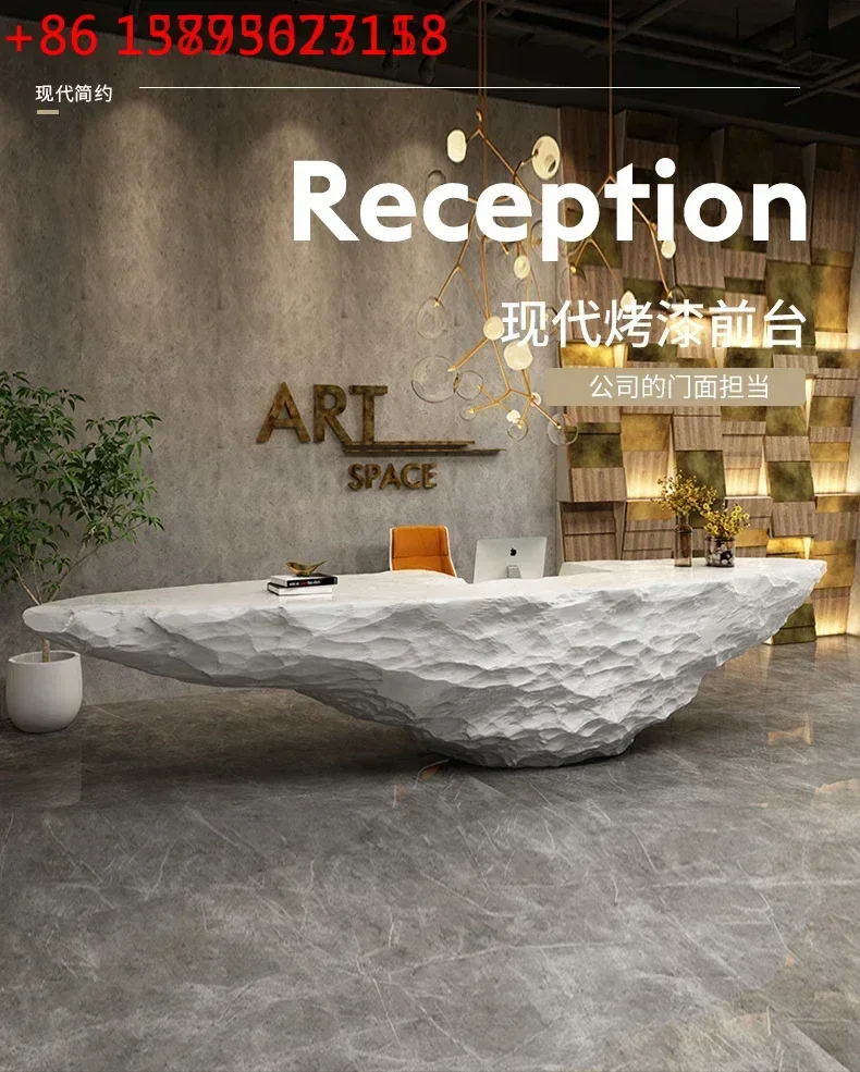 

Новая креативная стойка ресепшн необычной формы из стеклопластика с покраской, на заказ, простая и современная, для салонов красоты и компаний