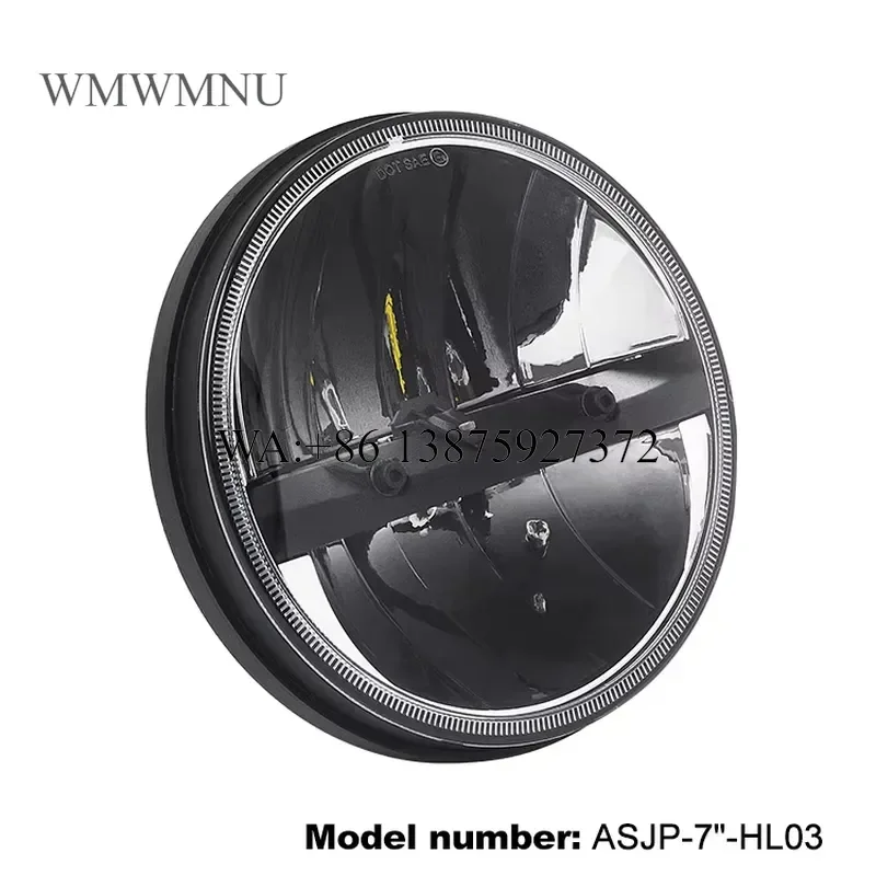 Wmwmnu 7 Inch Round LED Driving Light Reflector Front Headlight for Jeep Motorcycle Classic Racing Vehicles Offroad