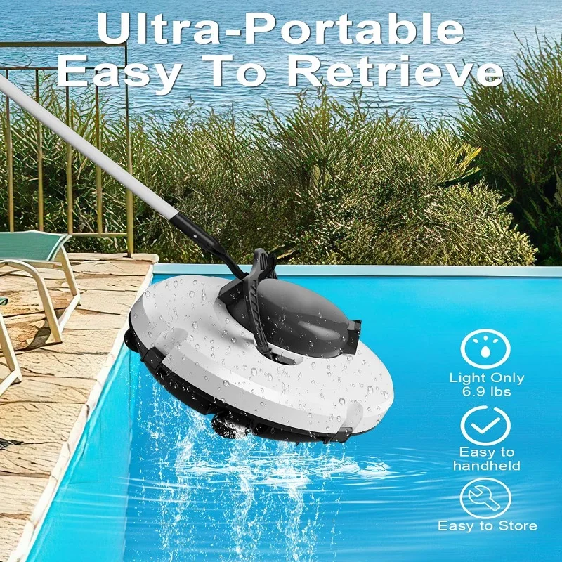 Fully Automatic Robot Pool Cleaner Intelligent Robot Pool Vacuum for Above Ground Pool Cordless Robotic Pool Cleaner Dual Motors view 5