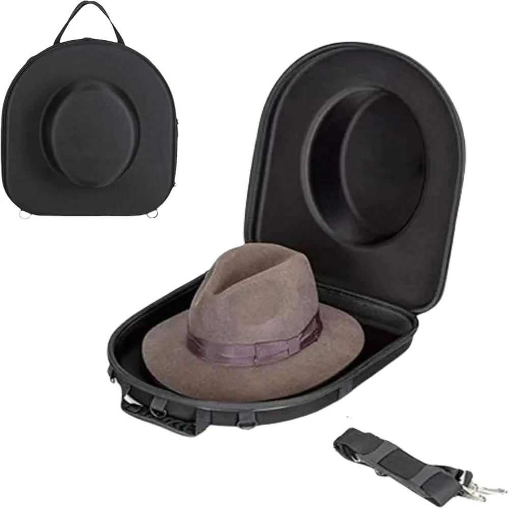 New Travel Case Cowboy Hat Storage Box Hat Carrier EVA Hat Organizer Black Hat Storage For Travel Cowboy Hat