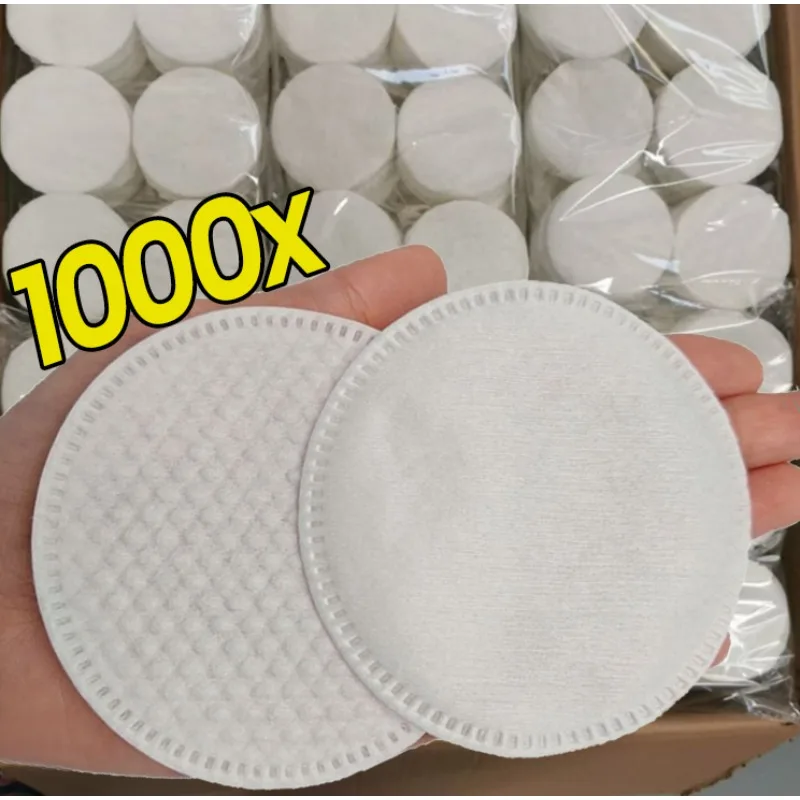 Tampons démaquillants circulaires doux jetables, tampons en coton respirants double face pour le nettoyage quotidien du visage, dissolvant de vernis à ongles