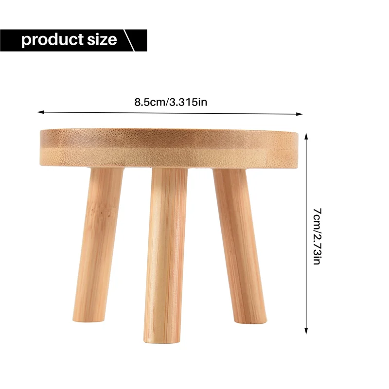 Hot Sale-5X Wooden Plant Stand Flower Pot Base Holder Stool High Stool Balcony Succulent Round Flower Shelf For Indoor Outdoor