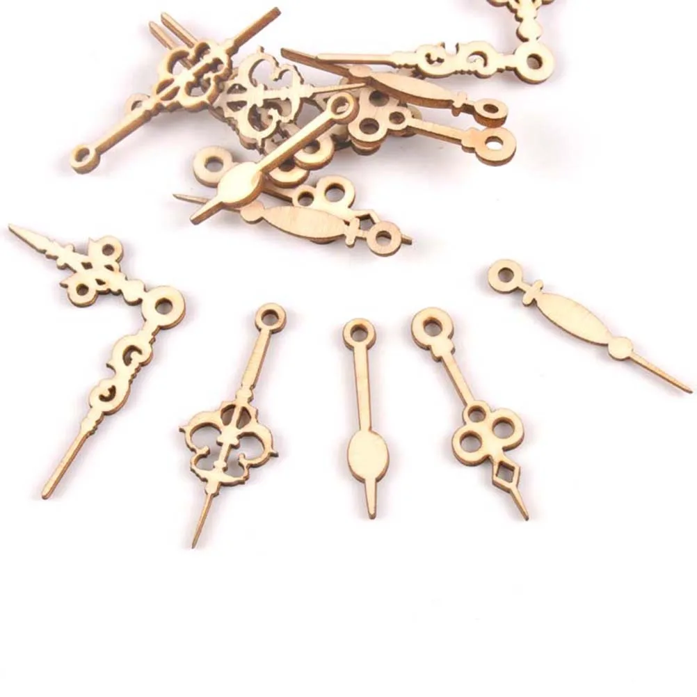 

50Pcs Clock Pointer Wood Accessories Creative Hanging Pendant DIY Crafts for Christmas Home Garden Party Decorations