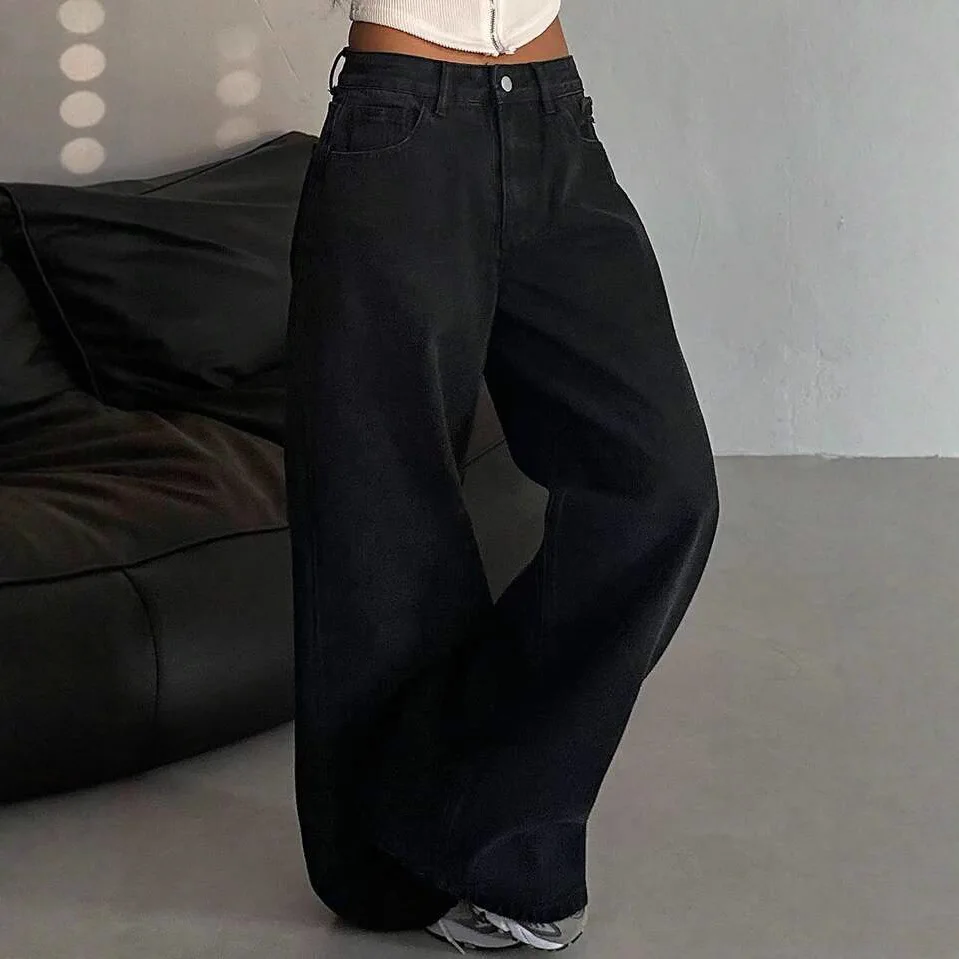 

Women's 2025 New Wide-leg Pants Autumn Wear Mopping Jeans