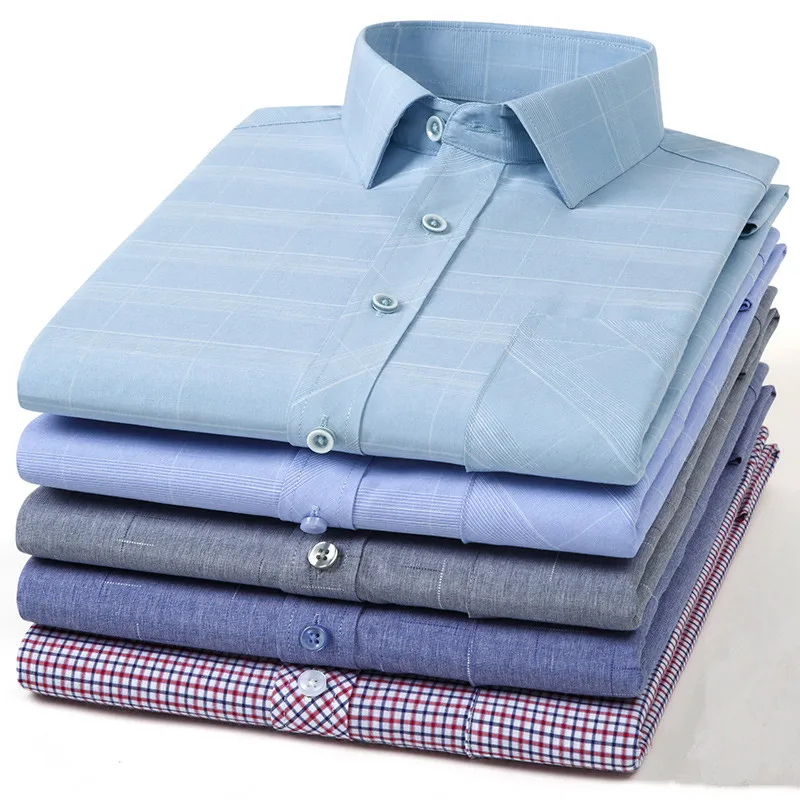 

Модная мужская социальная рубашка с длинным рукавом, осенняя мягкая клетчатая рубашка на пуговицах в полоску с принтом, формальная деловая рубашка стандартного кроя, против морщин, дышащая