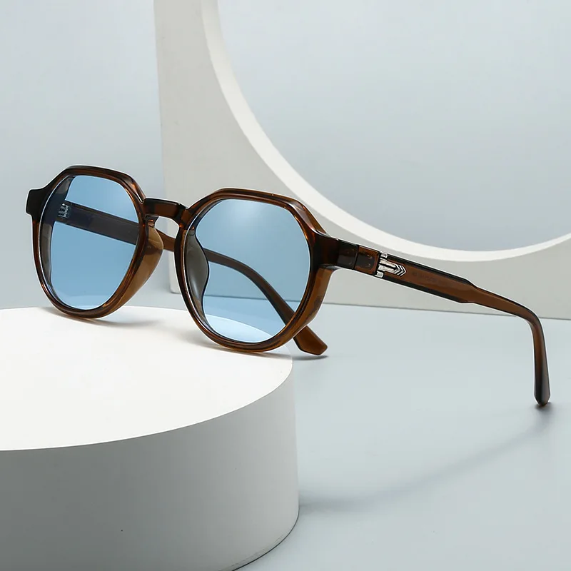 

New Fashion High Quality Outdoor Sunglasses Men Women Vintage Round Frame Sun Glasses Black Lens UV400 Goggles Shades Eyewear
