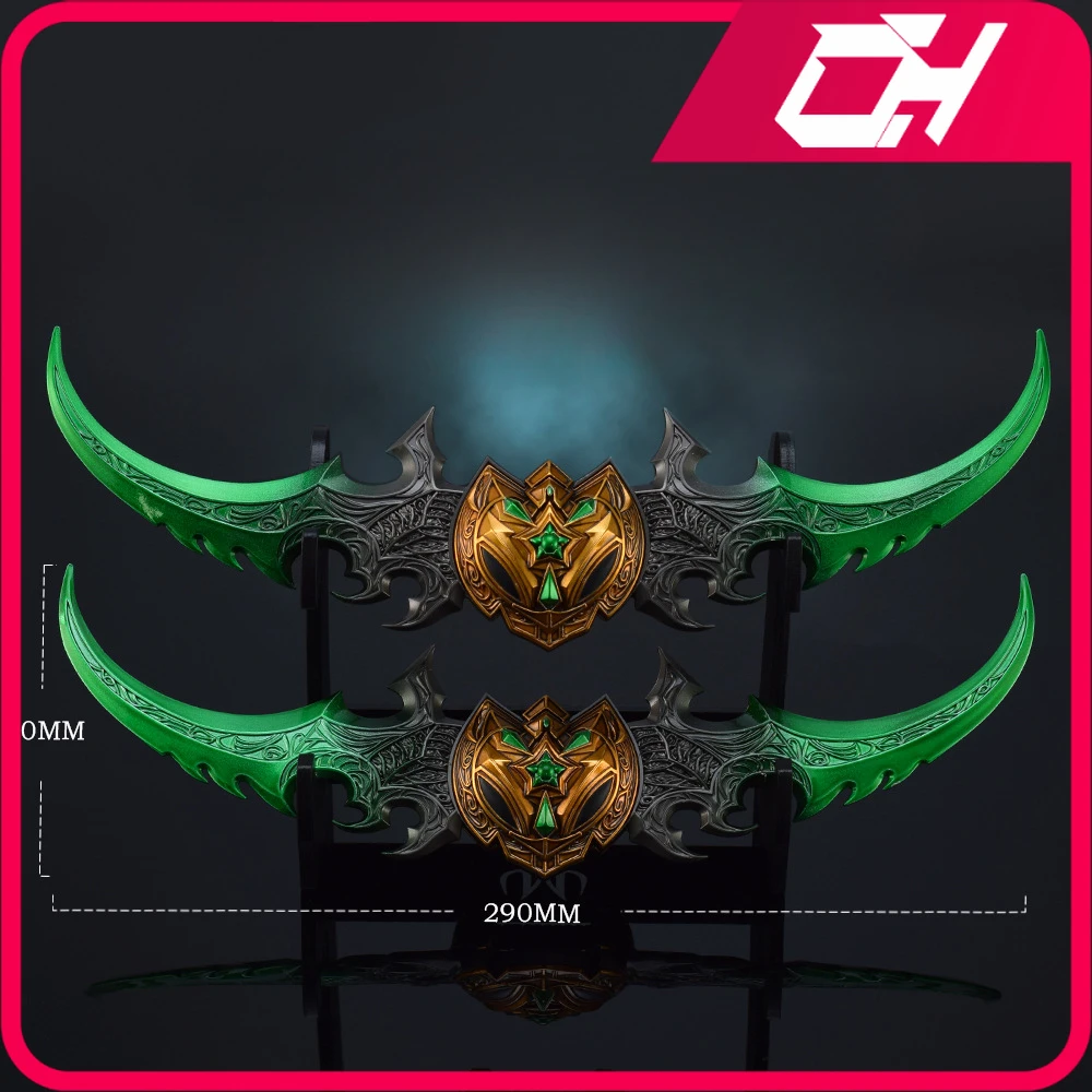 อาวุธในเกม warglaive of azzinoth Illidan 29ซม. อนิเมะโลหะดาบซามูไรคาตานะดาบโมเดลอาวุธงานฝีมือของเล่นของขวัญ