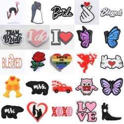 Friend Wedding Blessing Love Rose Shoe Charms Girl Shoe Buckle Decoration Accessories for Wen Women Party Gifts